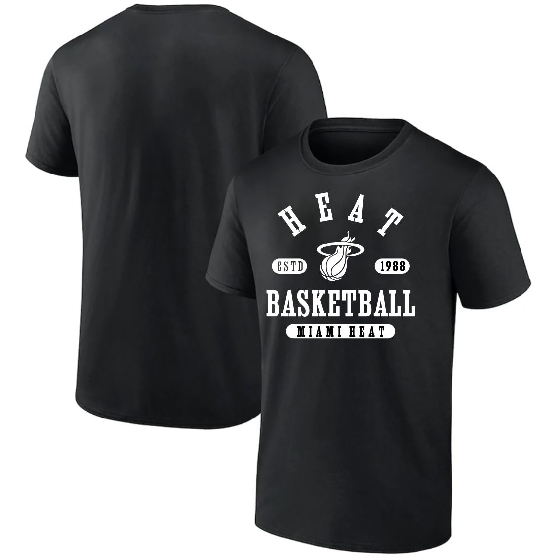 Men 2025 NBA Miami Heat Black T shirts style 041->nba t-shirts->Sports Accessory